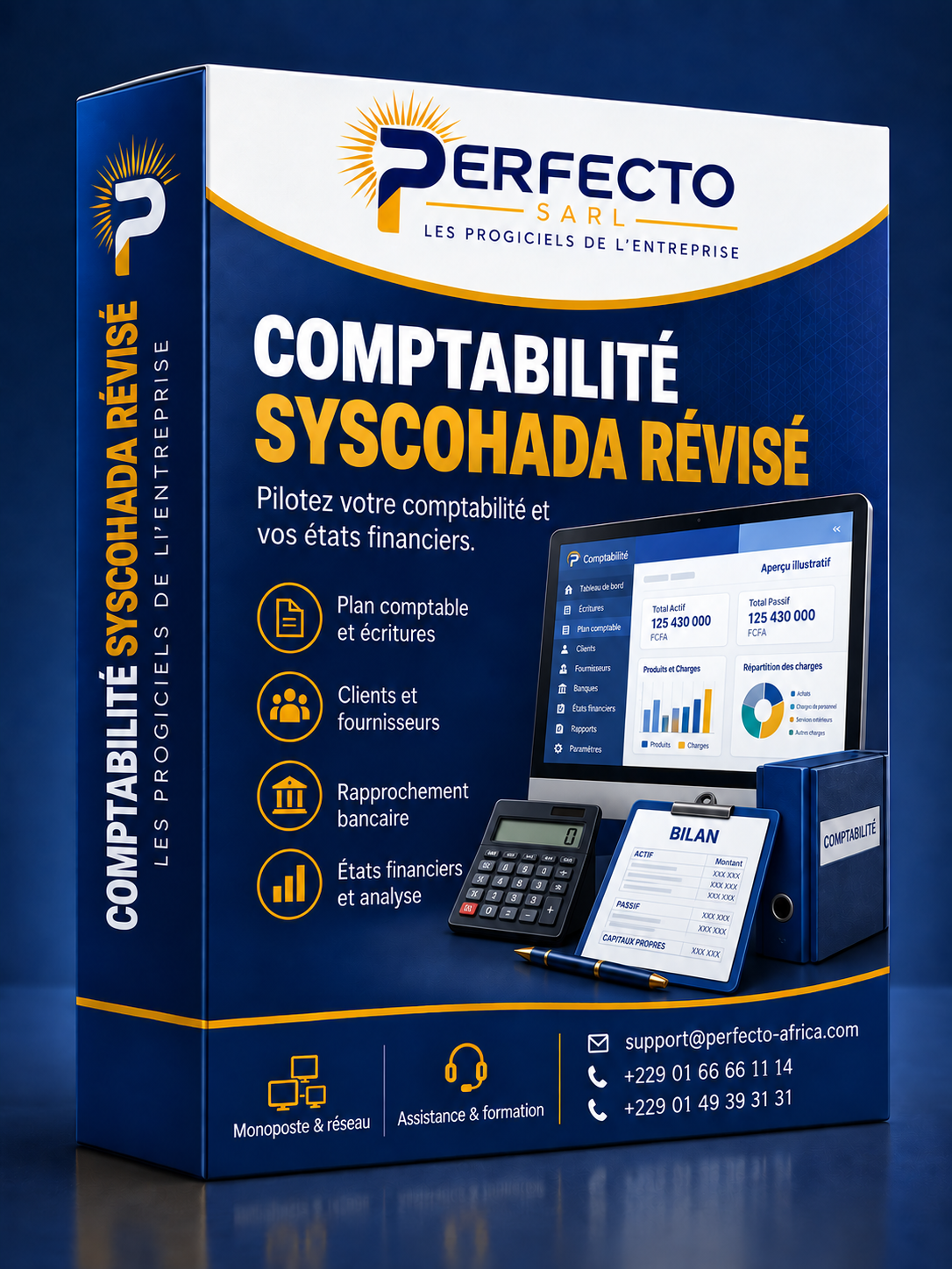 Boîte du logiciel Perfecto Comptabilité SYSCOHADA Révisé