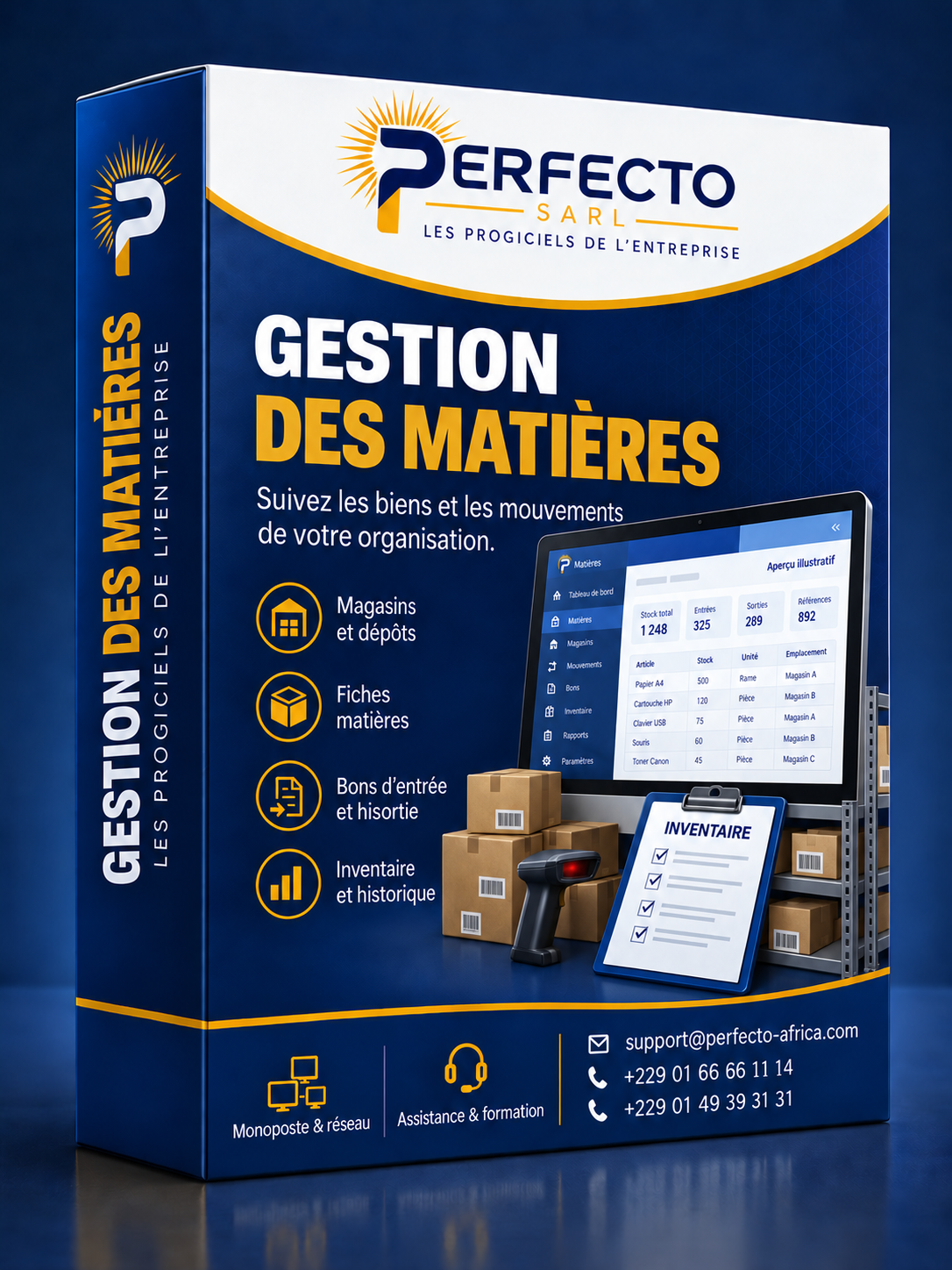 Boîte du logiciel Perfecto Gestion des Matières